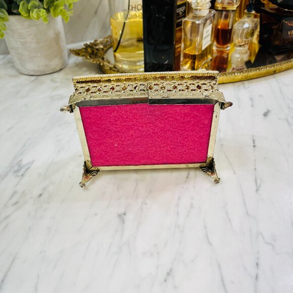 VTG Hollywood Regency small tissue holder with jewels - Picture 14 of 17